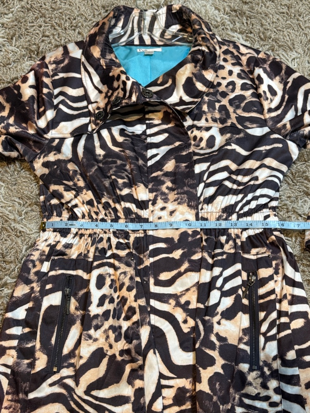 Puli Animal Print Anorak Jacket with Contrast Blue Lining size Small - Picture 12 of 16